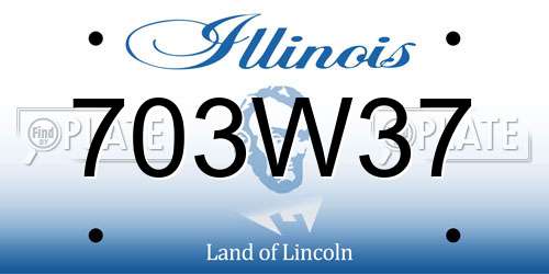 703W37 Illinois License Plate