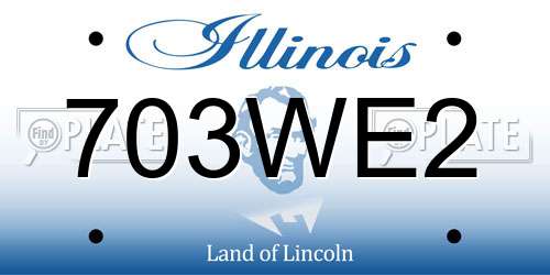703WE2 Illinois License Plate