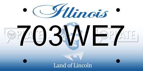 703WE7 Illinois License Plate