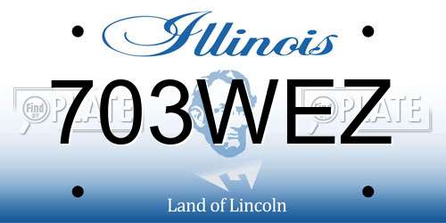 703WEZ Illinois License Plate