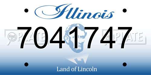 7041747 Illinois License Plate