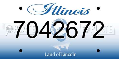 7042672 Illinois License Plate
