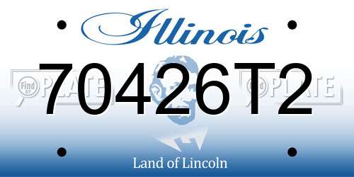 70426T2 Illinois License Plate