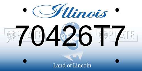 70426T7 Illinois License Plate