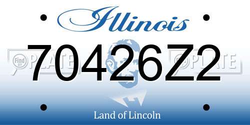 70426Z2 Illinois License Plate