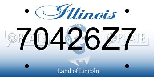 70426Z7 Illinois License Plate