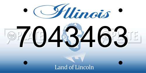 7043463 Illinois License Plate