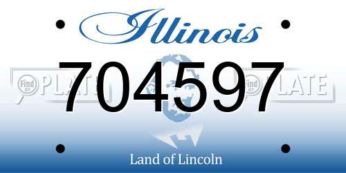 704597 Illinois License Plate