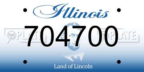 704700 Illinois License Plate