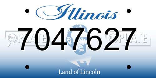 7047627 Illinois License Plate