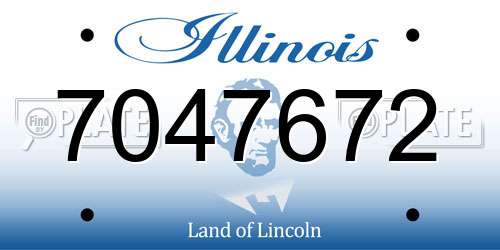 7047672 Illinois License Plate