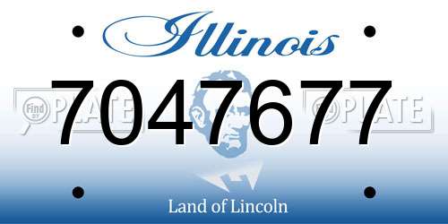 7047677 Illinois License Plate