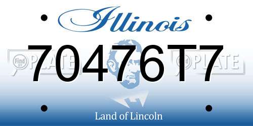 70476T7 Illinois License Plate
