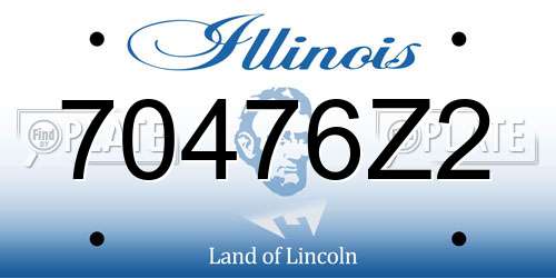 70476Z2 Illinois License Plate