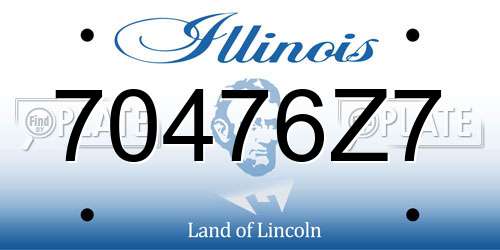 70476Z7 Illinois License Plate