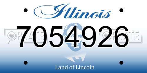 7054926 Illinois License Plate