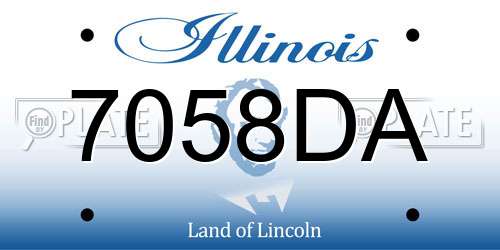 7058DA Illinois License Plate