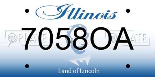 7058OA Illinois License Plate
