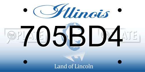 705BD4 Illinois License Plate
