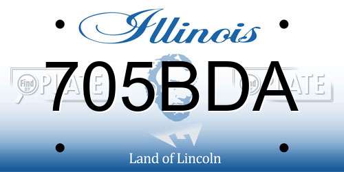 705BDA Illinois License Plate