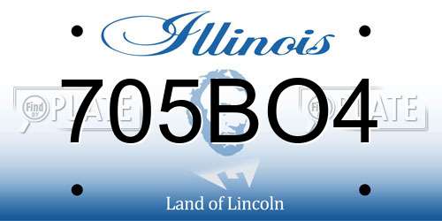 705BO4 Illinois License Plate