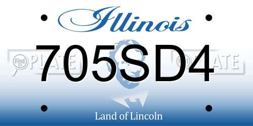 705SD4 Illinois License Plate