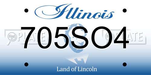 705SO4 Illinois License Plate