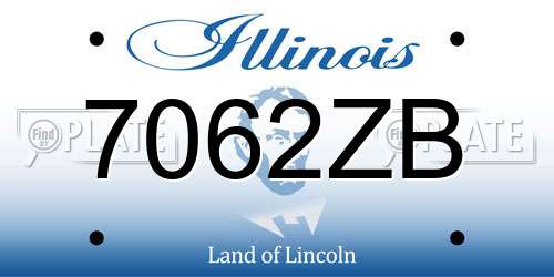 7062ZB Illinois License Plate