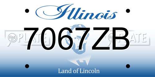 7067ZB Illinois License Plate