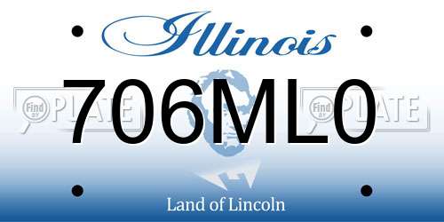 706ML0 Illinois License Plate