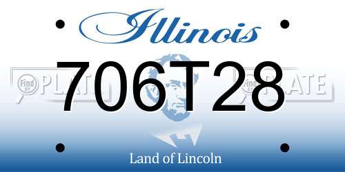 706T28 Illinois License Plate