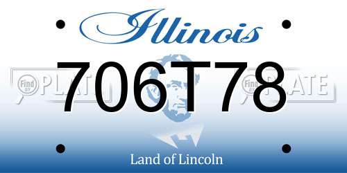 706T78 Illinois License Plate
