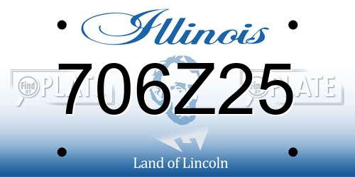 706Z25 Illinois License Plate