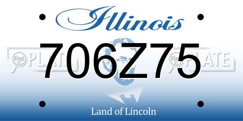 706Z75 Illinois License Plate