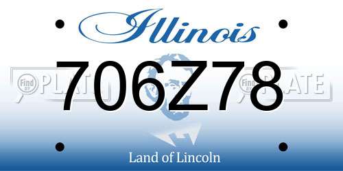 706Z78 Illinois License Plate