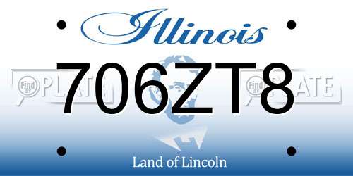 706ZT8 Illinois License Plate