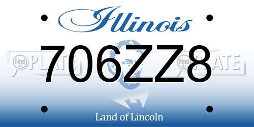 706ZZ8 Illinois License Plate