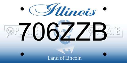 706ZZB Illinois License Plate