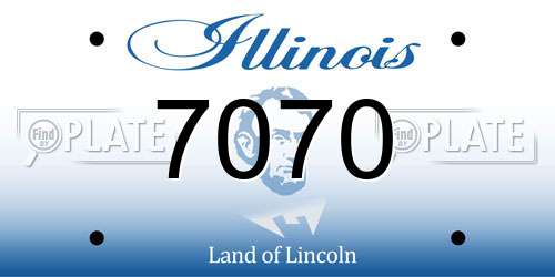 7070 Illinois License Plate