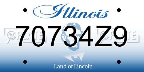 70734Z9 Illinois License Plate