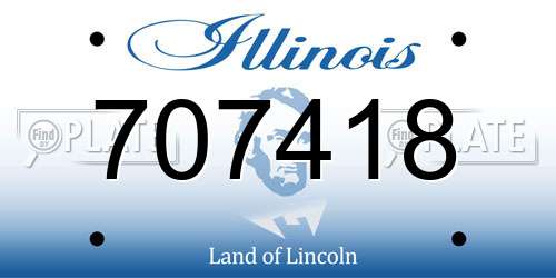 707418 Illinois License Plate