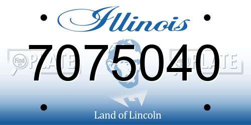 7075040 Illinois License Plate