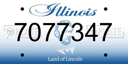 7077347 Illinois License Plate