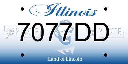 7077DD Illinois License Plate
