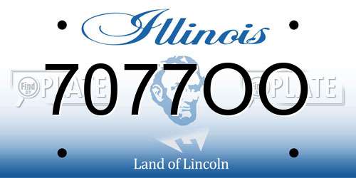 7077OO Illinois License Plate