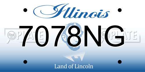 7078NG Illinois License Plate