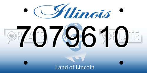 7079610 Illinois License Plate
