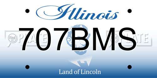 707BMS Illinois License Plate