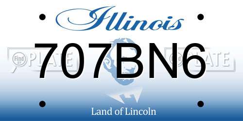707BN6 Illinois License Plate