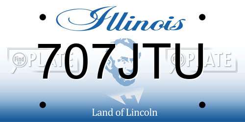 707JTU Illinois License Plate